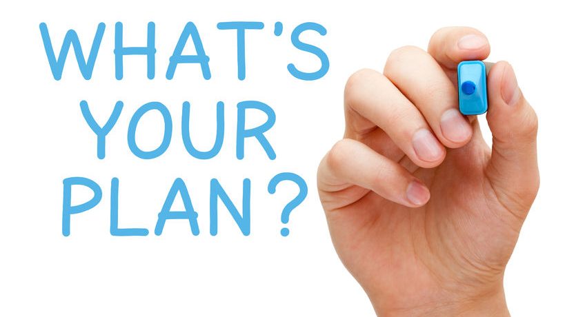 25849572 - hand writing what's your plan with blue marker on transparent wipe board.